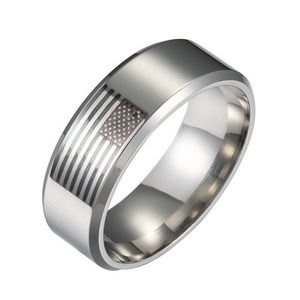 Fashion Men Rings Stainless Steel American Flag Finger Ring Men Rings 6-13 Size Jewelry Silver Ring Gift
