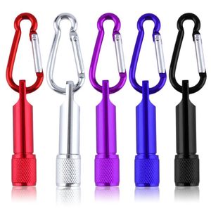 Mini Led Flashlight With Carabiner Light Lamp For Camping Fishing Torch Handy Strong Light Flashlight Keychain For Travel Gifts H