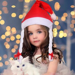 Novo Natal Cosplay Chapéus Espesso Ultra Soft Plush Santa Claus Chapéu 28 * 40 cm Cute Childs Christmas Cap de Natal Fato de Natal Decoração BH4029 TYJ