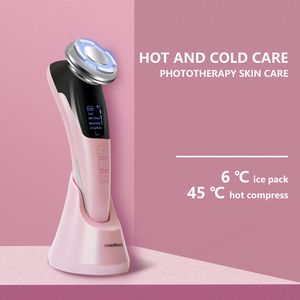 Wholesale ultrasonic beauty facial massager resale online - Facial Massager Micro Current Beauty Face Massager Sonic Vibration Wrinkle Remover Hot Cool Ultrasonic Face Lifting Device