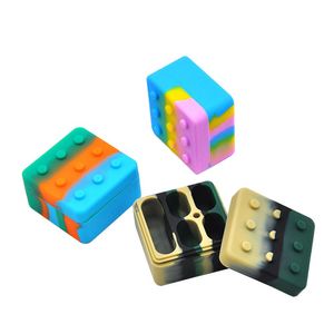 Contenitore per cera stile Lego Altri accessori per fumatori Fabbrica 4 + 1 Contenitori in silicone antiaderente di grandi dimensioni da 50 mm per cere Olio di tabacco FDA