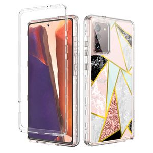 Wholesale s9 plus samsung cover resale online - Marble Phone Cases For Samsung Note Ultra Three Layer Protective Hard PC Soft TPU Defender Cover Fit With Galaxy S9 S10 S20FE S21 Plus