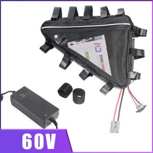 60V Triangle battery 60v 20ah electric bicycle 1000w 2000w Lithium ion pack with 67.2V 3A charger