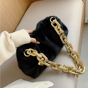 Chain Shoulder Strap Autumn and Winter Women's Shoulder Underarm Plush Pouch for Women's 2020 New Style Fashion Furry Handbag