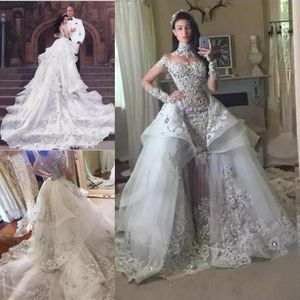 Bröllopsklänningar Prinsessan Bridal Ball Gowns Lace Appliques Ärmlös Hög Neck Bröllopsklänning Petites Plus Storlek Anpassad Made