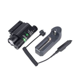 Tactical 2-in1 LED-ficklampa Combo Grön/Röd Laser Sikte Scope Set 11mm 20mm Picatinny Rail Mount