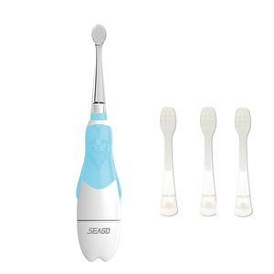 SEAGO Sonic Electric Toothbrush For 0-3 year Infant Baby Children Battery Automatic Teeth brush Waterpro of White LED Light Gift