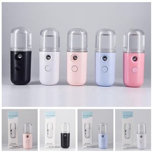 5 Farben Mini Nano Nebel Sprayer Gesichtskörper Vernebler Dampfer Feuchtigkeitsspendende Hautpflege Werkzeuge 30 ml Gesichtsspray Partybevorzugung YYA416 Seeversand