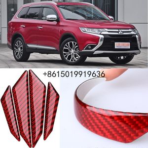 For Mitsubishi Outlander Car Side Door Edge Guard Bumper Trim Protector 4pcs PVC carbon fiber Stickers