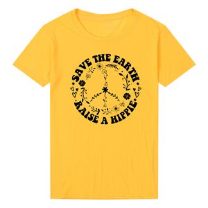 Save the Earth Levante un hippie Ropa para mujer Moda de verano Kawaii Graphic T Shirt Cambia de algodón 90s Plus Tize Top Gota Envío