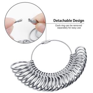 Ring sizer fingerstorlek Mätare Smycken Mätning Kit Metal US 0-13 Finger Mätverktyg