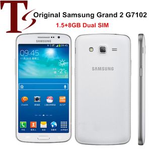 Renoverad olåst original Samsung Galaxy Grand 2 G7102 Quad Core 1.5GB RAM 8GB ROM 8MP kamera 3G WCDMA-telefon