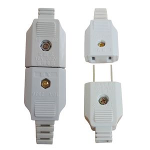 US American 2 Flat Pin AC Electric Power Male Plug Female Socket Outlet Adapter Wire Extension Cord Plug Adaptor