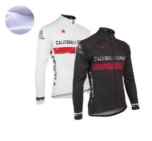 2024 Kalifornien Republic Flag Winter Thermal Fleece Cycling Jacket långärmad tröja