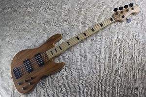 Top Quality flame maple Burlywood with active pickup system quality earth logo electric bass guitar