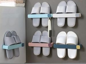 Ванная комната тапочки стойка бесплатно перфорация стена висит обувь стойки многослойного пространства для хранения экономии туалета крюк липких стен хранения висит обувь