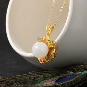 Hot Sale New product on line [Flower beads pendant] S925 silver inlaid with ancient gold with exquisite workmanship