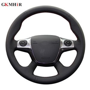 Black Soft Artificial Leather Car Steering Wheel Cover for Ford Focus 3 2012-2014 KUGA Escape 2013-2016