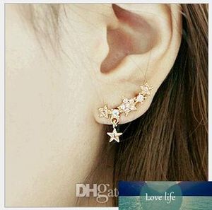 New Rhinestones Needle Earring Studs Small Star pendant Korean Style Allergy Piercing Charm Earrings Fashion Jewelry Alloy C026