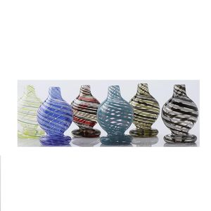 6 Akcesoria do palenia Nowy Stripe Clear Glass Bubble Carb Caps Z Rodzaj Colors SuitFor XL Quartz Banger Nails Bongs DAB