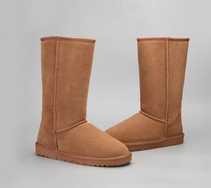 Zima Damska Krowa Split Snow Boot Kobiety Moda Prawdziwej Skóry Kolan Buty Rozmiar 4 - US 14