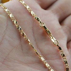 Mode män kvinnor 16-30 inches kedja halsband 18k gul guld fyllda smycken för män kvinnor