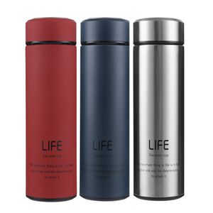 Business Straight Water Bottles 500ml 304 Stainless Steel Thermal Insulation Cups Kettle Drink Vacuum Thermal Insulation Bottles BH1109 TQQ