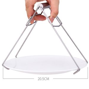 In Stock,Stainless Steel Foldable Hot Bowl Clip Pot Dish Holder Steamer Plate Tong Anti-Hot Clamp Gripper Kitchen Tools Heat Insulation