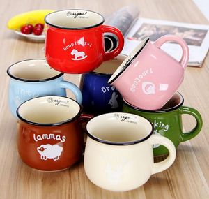 7 Farben Kaffeetasse 150 ml Korea kreative Keramikbecher Milchbecher Zakka Tatu Paar Kaffeebecher mit Handgriff ohne Deckel