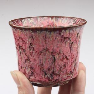 120 ml vintage vattenmugg jianzhan ugn bytte te cup färgglad tianmu glasyr teacup keramisk te master cup skål individuell kopp