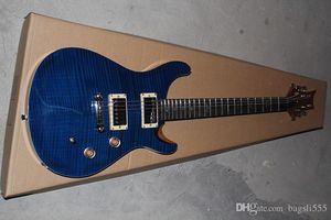 2020 Nova Chegada Atacado Atacado de uma peça Set Neck Birds Inlay Fingerboard Artista Série Azul Guitarra Elétrica