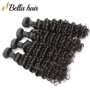 10 24 100 tessuto brasiliano dei capelli 4 pezzi / lotto fasci di capelli umani estensioni dei capelli dell'onda profonda prodotti colore naturale