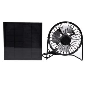 Hoogwaardige inch koelventilatie ventilator USB Solar Powered Panel Iron Fan voor Home Office Outdoor Travel Fishing