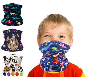 Hot Children Magic Bandanas Poliester Headband Dla Dzieci Outdoor Sport Jazda na łyżwach Twarz Maska Neck Bib Cute Cartoon Dinosaur Headscarf