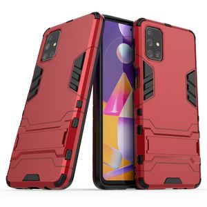 Hybrid KickStand Anti Shock Defender Rüstung Fall TPU + PC Abdeckung FÜR Samsung Galaxy M31S A01 CORE A21S A51 A71 5G A11 A41 A70E 160 teile/los