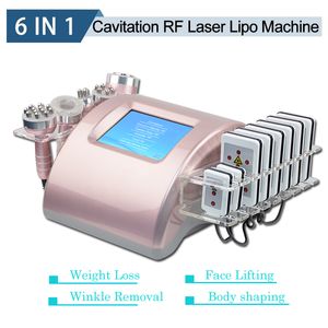Ultraljud Cavitation Slimming Machine Portable Radio Frequency RF Hud Strömutrustning med 8 Lipo Laser Pads