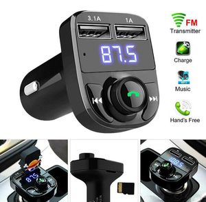 Telefon komórkowy FM nadajniki x8 bluetooth samochód mp3 aux modulator handel pozbawiony wielofunkcyjny 3.1a Szybka ładowarka USB ładowarka USB