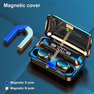 Oryginalny F9-V5.0 Bluetooth 5.0 Słuchawki TWS Fingerprint Touch HiFi Stereo Earbuds Słuchawki Bezprzewodowe Słuchawki Słuchawki do iPhone 11 Pro X XR