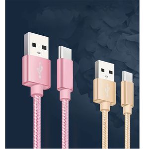 Hochgeschwindigkeits-3FT 6FT 10FT geflochtenes USB-Micro-Typ-C-Kabel für Samsung Note 20 S20 S10 Andriod-Telefonkabel