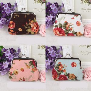 Rose Blumen Handtasche Geldbörse Stoff Bunt Weiß Schwarz Großer Behälter Mode Geldbörse Damen Damen 1 6qs C2