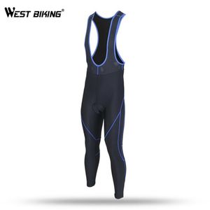 WEST BIKING Calzamaglia con bretelle da ciclismo da uomo Sport all'aria aperta Pantaloni lunghi imbottiti Leggings da bici Bici da strada Pantaloni con bretelle da bicicletta Collant Bretelle