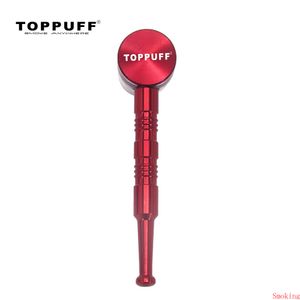 Toppuff metal vidro mão tubulação mini tubo barato bongs água heady pyrex colher tigela fumar petróleo petróleo deb burner tabaco portátil