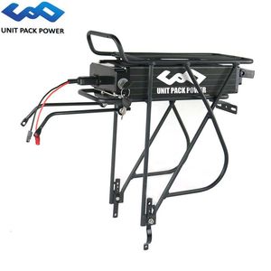 UPP 48V 15AH 18AH 864WH Bakre rack eBike batteri med aluminiumlegeringsväska för 48Volt 1000W 750W 500W 350W BAFANG TSDZ2 Motor