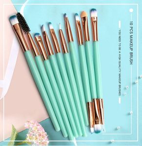 Maange 10 unidades / lote Makeup Brushes Set Para Eye delineador sombra rímel Faça Jogo de ferramentas a escova