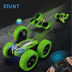 factory whilesale Remote control stunt double-sided flip car with light 2.4 g children charging deformed toy car