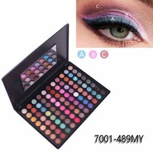 88 Färg Shimmer Matte Eye Shadow Palette Professionella ögon Makeup Färgglada Palett Vattentät Eye Shadow Powder