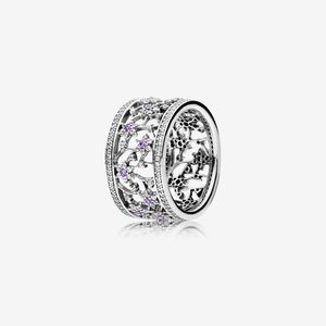 Novo anel de prata esterlina 925 não me esqueça com cristal roxo CZ para mulheres anéis de noivado de casamento joias da moda frete grátis