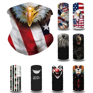 Eagle Face Maski Czaszka Magic Headscarf Jazda na rowerze Eagles twarze Maska Ameryka Flagi Headscarves Sport Headband 9 Style