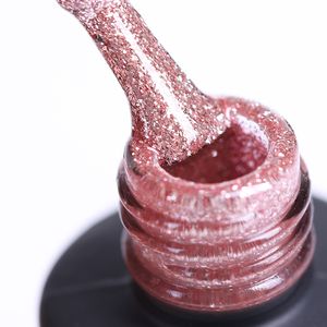 Eco-friendlyNICOLE DIARY 6ml Rose Gold Nail Gel varnish Glitter UV LED Gel Polish Sequins Soak Off Pink Nail Art Gel Varnish