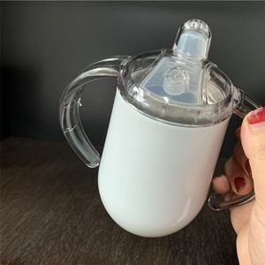 Süblimasyon Çocuklar Tumblers Sippy Bardak Boşlukları DIY Toplu Paslanmaz Çelik Su Şişesi Güvenliği Kid ile Çocuk Toddler Için